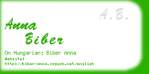 anna biber business card